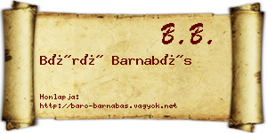 Báró Barnabás névjegykártya