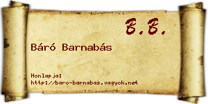 Báró Barnabás névjegykártya